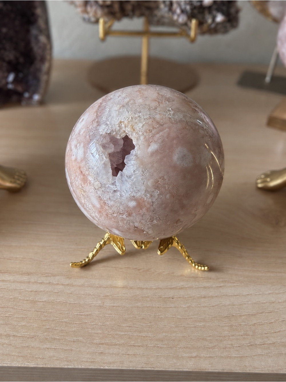 Gorgeous Pink Amethyst 86mm Druzy Natural Crystal Sphere